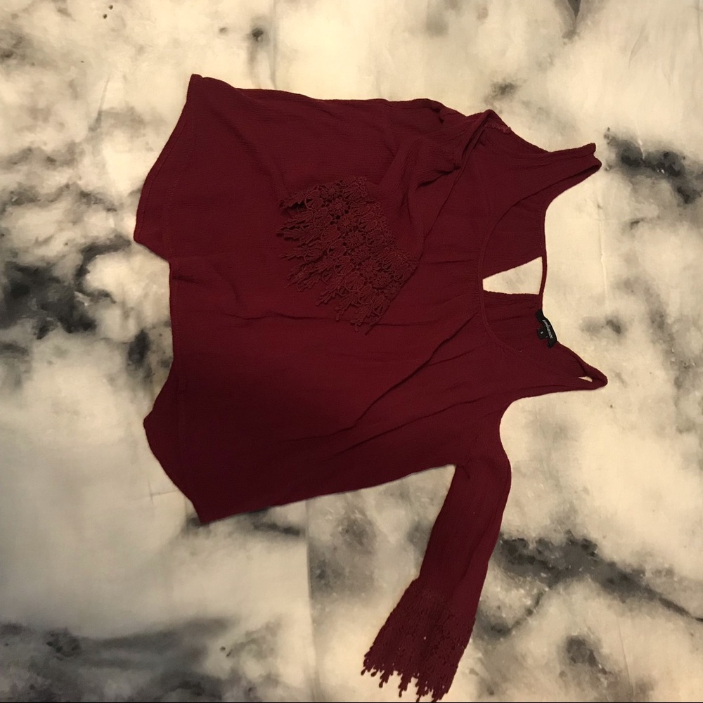 Red Cold-Shoulder Top